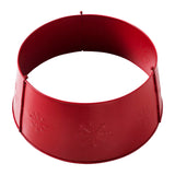 Snowflake Christmas Tree Collar Metal Barn Red-Lange General Store