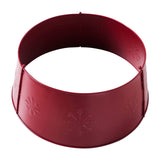 Snowflake Christmas Tree Collar Metal Burgundy-Lange General Store