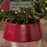 Snowflake Christmas Tree Collar Metal Burgundy-Lange General Store