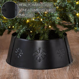 Snowflake Christmas Tree Collar Metal Charcoal-Lange General Store