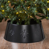 Snowflake Christmas Tree Collar Metal Charcoal-Lange General Store