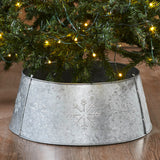 Snowflake Christmas Tree Collar Metal Galvanized-Lange General Store