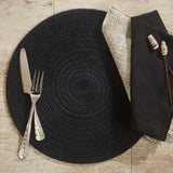 Solid Black Braided Placemats-Lange General Store