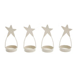 Star Tealight Holder Antique White Set of 4-Lange General Store