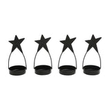 Star Tealight Holder Black Set of 4-Lange General Store