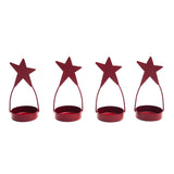 Star Tealight Holder Burgundy Set of 4-Lange General Store