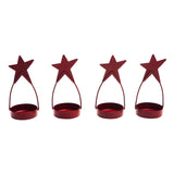 Star Tealight Holder Burgundy Set of 4-Lange General Store