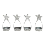 Star Tealight Holder Galvanized Set of 4-Lange General Store