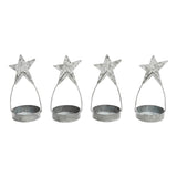 Star Tealight Holder Galvanized Set of 4-Lange General Store