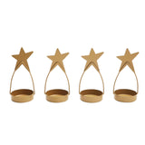 Star Tealight Holder Gold Set of 4-Lange General Store