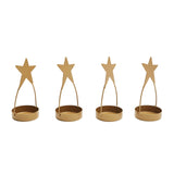 Star Tealight Holder Gold Set of 4-Lange General Store