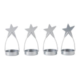 Star Tealight Holder Silver Set of 4-Lange General Store