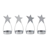 Star Tealight Holder Silver Set of 4-Lange General Store