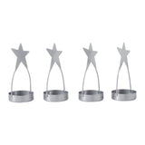 Star Tealight Holder Silver Set of 4-Lange General Store