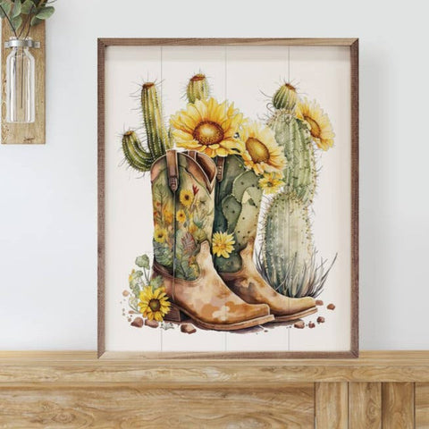 https://www.langegeneralstore.com/cdn/shop/files/Sunflower-Boots-With-Cactus-Wall-Art_large.jpg?v=1685292932