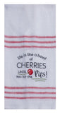 Sweet Cherry Snarkasms Embroidered Tea Towel