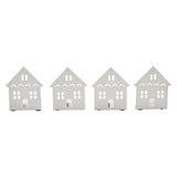 Tealight Holder House Antique White Set of 4-Lange General Store