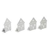 Tealight Holder House Antique White Set of 4-Lange General Store