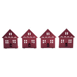 Tealight Holder House Burgundy Set of 4-Lange General Store