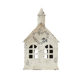 Tealight Holder Metal Village House C Antique Cream-Lange General Store