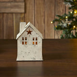 Tealight Holder Metal Village House D Antique Cream-Lange General Store