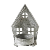 Tealight Holder Metal Village House F Antique Grey-Lange General Store