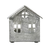 Tealight Holder Metal Village House G Antique Grey-Lange General Store