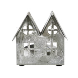 Tealight Holder Metal Village House H Antique Grey-Lange General Store