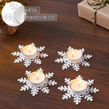 Tealight Holder Snowflake Antique White Set of 4-Lange General Store