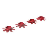 Tealight Holder Snowflake Barn Red Set of 4-Lange General Store