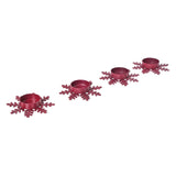 Tealight Holder Snowflake Burgundy Set of 4-Lange General Store