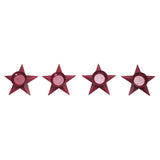 Tealight Holder Star Burgundy Set of 4-Lange General Store