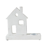 Tealight Holder Village House White-Lange General Store