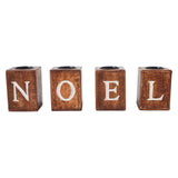 Tealight Holders NOEL Cube Set of 4-Lange General Store