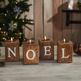 Tealight Holders NOEL Cube Set of 4-Lange General Store