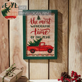 The Most Wonderful Time Truck Burlap Wall Hanging Sign-Lange General Store