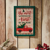 The Most Wonderful Time Truck Burlap Wall Hanging Sign-Lange General Store