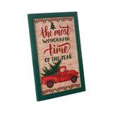 The Most Wonderful Time Truck Burlap Wall Hanging Sign-Lange General Store