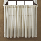 Tobacco Cloth Natural Fringed Tier Curtains 36"-Lange General Store