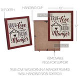 True Love Was Born In A Manger Framed Wall Hanging Sign-Lange General Store