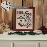 True Love Was Born In A Manger Framed Wall Hanging Sign-Lange General Store