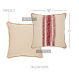 Vintage Red Burlap Stripe Pillow-Lange General Store