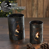 Votive Candle Holder Christmas Tree Wreath Set of 2-Lange General Store