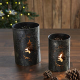 Votive Candle Holder Christmas Tree Wreath Set of 2-Lange General Store