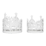 Votive Candle Holder Reindeer Antique White Set of 2-Lange General Store