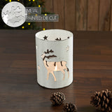 Votive Candle Holder Reindeer White-Lange General Store