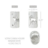 Votive Candle Holder Reindeer White-Lange General Store