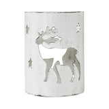 Votive Candle Holder Reindeer White-Lange General Store