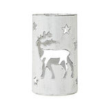 Votive Candle Holder Reindeer White-Lange General Store