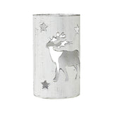 Votive Candle Holder Reindeer White-Lange General Store